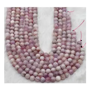 Natural Pure Authentic Quality Healing Gemstone Kunzite 8MM Round Beads from Reliable Supplier