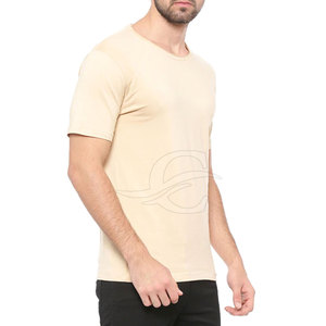 T-shirt pour homme de qualité supérieure en polyester/coton, tissu tricoté 220g, haute qualité, respirant, logo personnalisé, motif uni, design personnalisé - Product Image 3