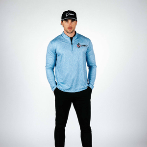 Pull zippé de haute qualité pour hommes 1/4 à manches longues Compression Fitness Training Sports Wear Logo personnalisé brodé Active Tops - Product Image 1