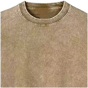 T-shirt pour hommes Logo personnalisé poids lourd casual respirant surdimensionné strass 100% coton délavé à l'acide t-shirt d'été pour hommes - Product Image 4