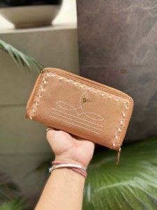 Nouveau portefeuille en cuir suédé occidental botte Stich embrayage multi-usages sac à main haute qualité femmes utilise à la mode sac à main - Product Image 3