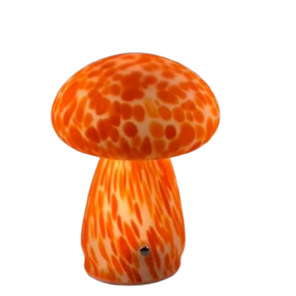 Modern Glass Mushroom Rechargeable Cordless LED Decorative Table Lamp with Touch Control Type-C Dimmable Warm White Light