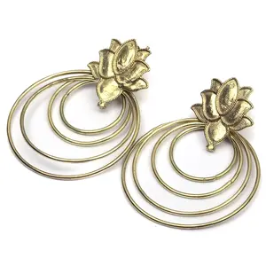 畅销新款黄铜饰品时尚夸张独特耳环最新设计黄铜耳环女性使用定制尺寸