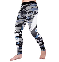 Leggings de Compresión Deportivos para Hombre, Tejidos, Transpirables, Antibacterianos, de Algodón/Bambú, Cintura Elástica, Largo Completo, Venta al Por Mayor