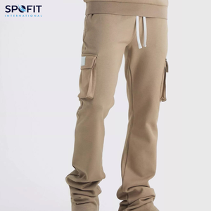 Custom Stacked Heavyweight Jogger pantalones de chándal holgados y Sudadera con capucha Set 2 piezas Fleece Men Sweatsuits Pullover Chándales para hombres - Product Image 6