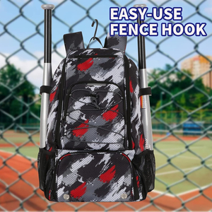Sac à dos de baseball en nylon personnalisé pour l'équipement et le stockage de batte pour les entraîneurs - Product Image 4