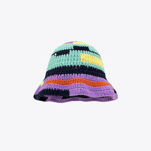 Sombrero de Pescador con Rayas Irregulares para Mujer, Venta al por Mayor, Sombrero de Color Contrastante para Otoño e Invierno, Viajes y Uso Diario - Product Image 3
