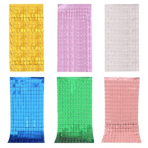 Rideaux de fenêtre <span class=keywords><strong>rideau</strong></span> feuille métallique <span class=keywords><strong>rideau</strong></span> 1*2m fabricant brillant petit <span class=keywords><strong>carré</strong></span> pour fournitures de fête décoration de mariage - Product Image 2