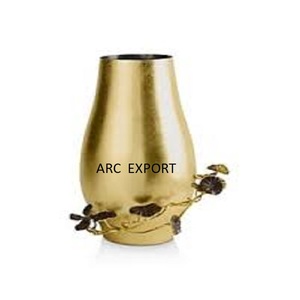 Brass Antique Hammered <b>Planters</b> Pots for Home Decoration New Style Ware With Golden <b>Metal</b> Flower Vase - Product Image 3