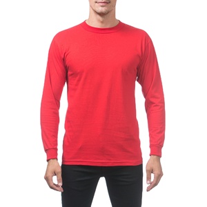 T-shirt Homme Manches Longues Décontracté Couleur Unie 100% Coton 180 GSM OEM Prix Bas Haute Qualité Personnalisable sur le Devant Vente en Gros - Product Image 4