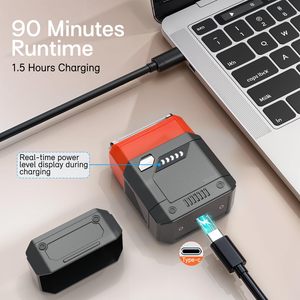 Rasoir électrique rechargeable USB-C, portable, sans fil, étanche, outil de soin du visage avec étui de voyage et tête de rechange IPX7 - Product Image 1