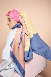 ผ้าพันคอคลุมศีรษะผ้าไหมเนื้อเนียนนุ่มสำหรับผู้หญิงผ้าพันคอคลุมหน้าผ้า2023มุสลิมแบบปรับแต่งได้ - Product Image 5