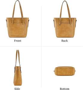 Sac à main fourre-tout en cuir véritable pour femmes avec fermeture à glissière sacs à main de créateur élégants mode personnalisée en gros - Product Image 5