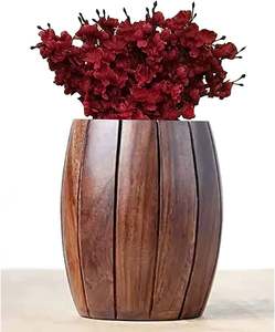 Super Collection Design Flower Vase for Home Hotel & Party Brown Color Wood <b>Tables</b> <b>Decorative</b> Flower Vase Home <b>Decor</b> Accessories - Product Image 2