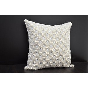 ปลอกหมอนอิงปักด้วยลูกปัดมุกสุดหรูผ้าคลุมเบาะรองนั่งประดับด้วยหินทรงสี่เหลี่ยมสินค้าสำหรับตกแต่งบ้านราคาพิเศษจากอินเดีย - Product Image 5