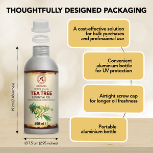 Aromatika Huile Essentielle de Théier 100% Pure et Fraîche 500ml Distillée à la Vapeur Huile Naturelle d'Aromathérapie de Feuilles de Melaleuca Alternifolia - Product Image 4