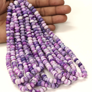 Perles rondes en opale rose et violette : Bijoux en pierres précieuses AAA (7-10 mm) - Product Image 1