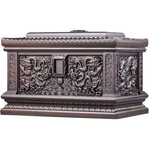 Urnas conmemorativas de cremación grabadas de madera hechas a mano en forma rectangular para cenizas, hombres, mujeres y niños de exportador indio - Product Image 2