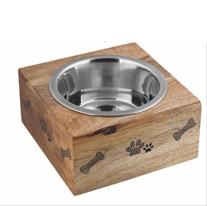 Comedero Doble para Perros con Forma de Hueso de Madera Simple, con Patas Elevadas, Ligero, Duradero y Elegante, en Oferta - Product Image 2