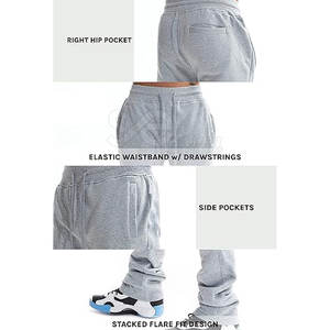 Diseñe su propio pantalón de sudor apilado personalizado de registro, pantalón de sudor apilado de secado rápido transpirable - Product Image 5