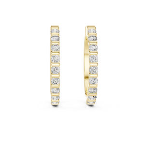 Pendientes de oro blanco de 14 quilates con diamantes redondos |   Cultivado en Laboratorio |   Joyería de Compromiso para Mujer, Lujosa, Certificada, Elegante, Regalo - Product Image 4