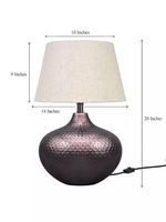 Lampe en forme de pot de qualité supérieure vaisselle martelée lampe de nuit de chevet en gros bas prix d'usine vaisselle d'éclairage en métal