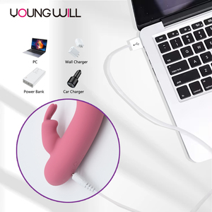 Dildo Kelinci Motor Ganda Terlaris untuk Wanita Stimulasi <span class=keywords><strong>Internal</strong></span> dan Eksternal Tahan Air Silikon Aman untuk Tubuh - Product Image 5