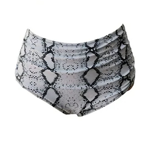 Ensemble bikini deux pièces pour femme, haut croisé à licou, bas taille haute imprimé serpent, maillot de bain extensible en spandex et polyester - Product Image 5