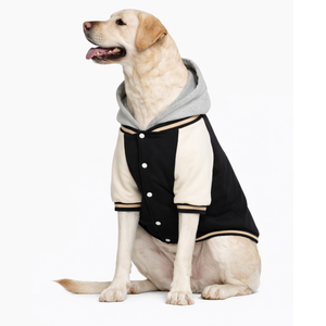Veste universitaire pour chien, veste en polaire à capuche minimaliste pour animaux de compagnie, manteau confortable pour l'hiver, vêtements d'extérieur pour chiens de petite, moyenne et grande taille - Product Image 1