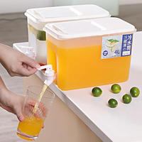 Distributeur de boissons moderne en plastique de grande capacité 3L, seau à eau chaude et froide avec couvercle, réfrigérateur à boissons pour fête, bouilloire