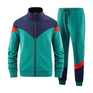 ชุดวอร์มผ้าฝ้ายสำหรับผู้ชายแห้งเร็วชุดวิ่งจ๊อกกิ้งสองชิ้นแบบมีซิปสีทึบสำหรับผู้ใหญ่สำหรับฤดูหนาว - Product Image 1