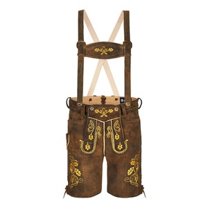 Haute qualité sur mesure Oktoberfest Lederhosen traditionnel allemand bavarois pantalon en cuir broderie solide haut imprimé en usine - Product Image 1
