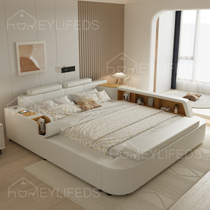 Moderno <span class=keywords><strong>letto</strong></span> King-Size intelligente multifunzionale testa massaggio <span class=keywords><strong>del</strong></span> piede posteriore caratteristiche tessuto imbottito nuovo Design per camere da <span class=keywords><strong>letto</strong></span> <span class=keywords><strong>moderne</strong></span> - Product Image 2