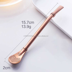 ขายร้อนหรูหราหลากสี 304 กวนก้านนมชากรองช้อนฟางสําหรับร้านกาแฟ - Product Image 3