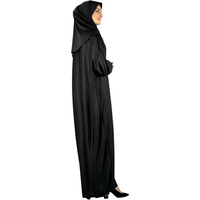 Abaya vintage simple et droite en mousseline, coupe ample, style Dubaï, manches longues, longueur cheville, pour femmes musulmanes arabes - Vente en gros