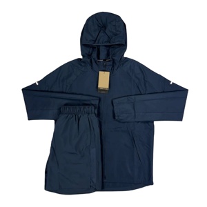 Conjunto de ropa personalizada para hombre, pantalones cortos y chaqueta para correr, chándal de 2 piezas con cremallera, ropa informal cortavientos de poliéster, pantalones cortos de chándal - Product Image 4