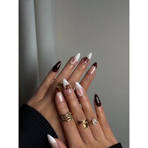 Autocollant pour ongles Wine Blossom Press on Nail Art, élégant, pour femmes - Product Image 2