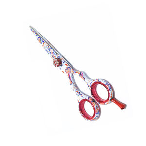 Tijeras de peluquero recubiertas de papel de lujo para peluquería, tijeras de corte de pelo de peluquero de acero inoxidable alemán con anillo de goma de lujo - Product Image 1