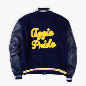 Veste AT élégante et stylée, design varsity de haute qualité avec corps en laine véritable et manches en cuir pour l'hiver - Product Image 2