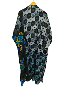 Kimono pour femme Bikini Cover Up Swim Wear Robe longue indienne en soie sari recyclée Kimono Night Wear Gown, - Product Image 6