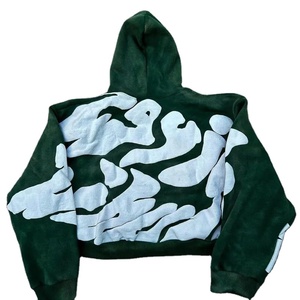 Sudadera con capucha extragrande y corta para hombre, con estampado 3D en relieve, estilo urbano, sudadera con capucha y sudadera para hombre - Product Image 2