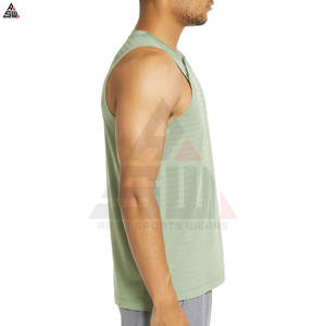 Débardeurs de gymnastique respirants tricotés et personnalisés avec OEM Service pour hommes Débardeurs Vêtements de sport Stringer Musculation Fitness Mode Gym Débardeur - Product Image 4