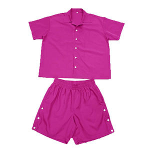 Ensemble t-shirt et short d'été pour homme de grande taille Survêtement graphique uni et confortable avec bouton latéral et logo personnalisable - Product Image 2