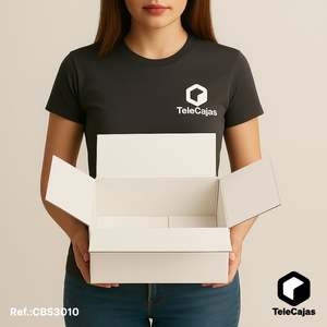 Caja Baja Mediana de 305x228x102 mm, Cartón Kraft Blanco Resistente con Solapas para Envíos Postales Rígidos - Product Image 4