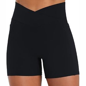 Pantalones cortos de gimnasio de impacto para mujer, mallas de Fitness de Spandex/nailon, pantalones cortos de Yoga deportivos de cintura alta sin costuras - Product Image 5