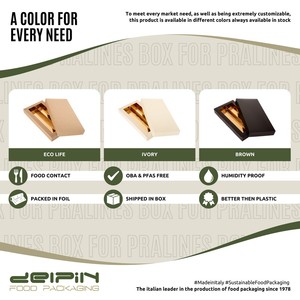 Eco-Friendly Disposable Recyclable Rectangular Cardboard Customizable Pralines & Chocolate Patisserie <b>Box</b> with Lid - Product Image 3