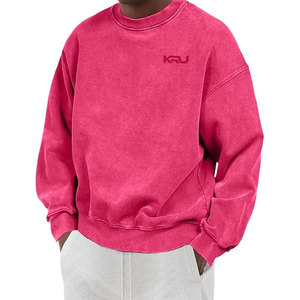 Soft Cotton Blended Solid Eco-Friendly Acid Wash <b>Sweatshirt</b> for Men Casual Winter Use - Product Image 1