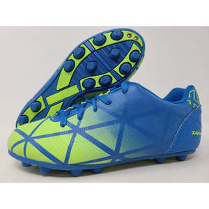 Zapatillas de fútbol Xara para niños, color verde real/neón, talla 2.5 M, modelo Illusion FG para césped artificial - Product Image 1