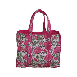 Dernier modèle Sac fourre-tout imprimé Hand Block Sacs de soirée matelassés en coton doux Sortie du fabricant à vendre - Product Image 3