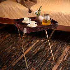 Bandeja de servicio de cuero de mejor diseño hecha a mano pura con soporte de una sola pieza con calidad única y personalizada a muy bajo costo - Product Image 4